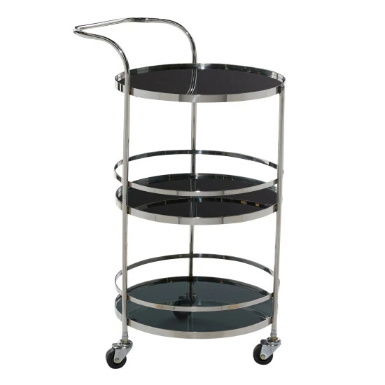 Flash Sale 😍 Studio 350 Silver Stainless Steel Contemporary Bar Cart 33 X 17 X 21 - 17 X 21 X 33 ❤️ - Image 2
