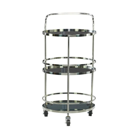 Flash Sale 😍 Studio 350 Silver Stainless Steel Contemporary Bar Cart 33 X 17 X 21 - 17 X 21 X 33 ❤️ - Image 4