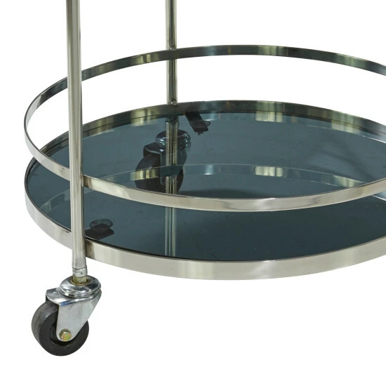 Flash Sale 😍 Studio 350 Silver Stainless Steel Contemporary Bar Cart 33 X 17 X 21 - 17 X 21 X 33 ❤️ - Image 5