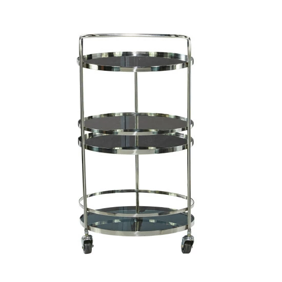 Flash Sale 😍 Studio 350 Silver Stainless Steel Contemporary Bar Cart 33 X 17 X 21 - 17 X 21 X 33 ❤️ - Image 8