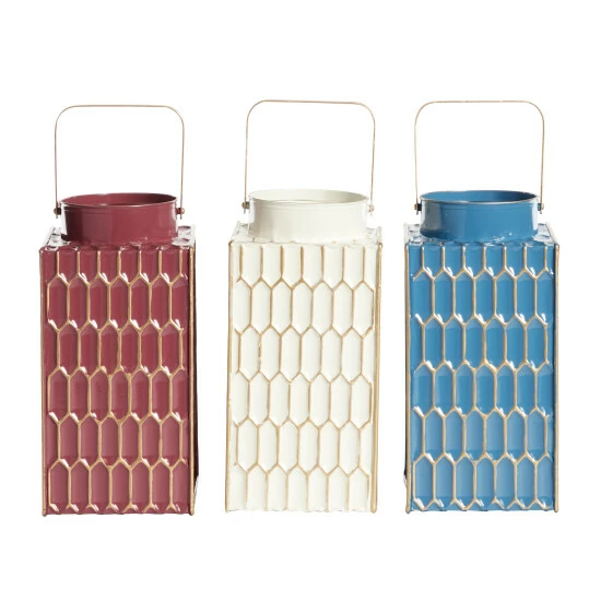 Outlet ๐ Studio 350 Multi Iron Coastal Lantern (Set Of 3) - 7 X 6 X 17 ๐ - Image 3