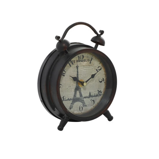 Hot Sale ⭐ Studio 350 Black Iron Vintage Clock No Theme 9 X 6 X 3 - 6 X 3 X 9Round 😉 - Image 3
