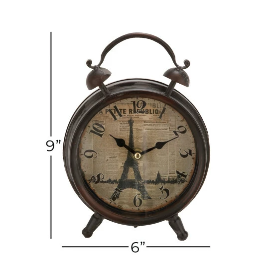 Hot Sale ⭐ Studio 350 Black Iron Vintage Clock No Theme 9 X 6 X 3 - 6 X 3 X 9Round 😉 - Image 6