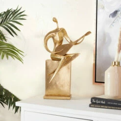 Buy 👍 Studio 350 Gold Polystone Contemporary Sculpture 20 X 11 X 7 - 11 X 7 X 20 ✔️