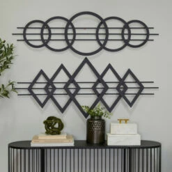New 🎉 Studio 350 Metal Contemporary Geometric Wall Decor ( Set Of 2) Gold 😀