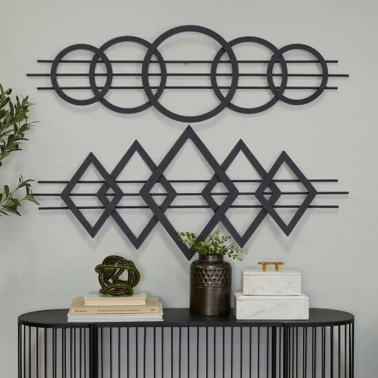 New 🎉 Studio 350 Metal Contemporary Geometric Wall Decor ( Set Of 2) Gold 😀