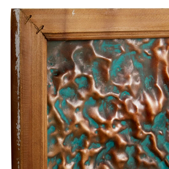 Discount 👍 Studio 350 Large Square Bronze Metal Rose Wall Decor In Natural Wood Frame, 41.5" X 41.5" 🎁 - Image 3