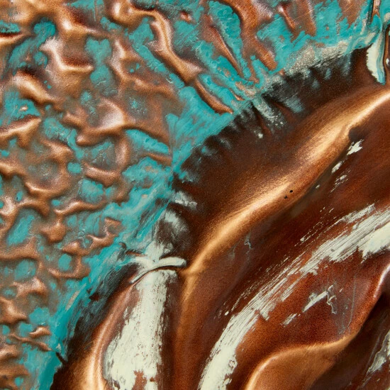 Discount 👍 Studio 350 Large Square Bronze Metal Rose Wall Decor In Natural Wood Frame, 41.5" X 41.5" 🎁 - Image 4