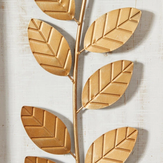 New ⌛ Studio 350 Gold Iron Contemporary Wall Decor Floral And Botanical (Set Of 3) 🔔 - Image 5