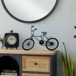 Best Pirce 🔥 Studio 350 Blue Iron Vintage Sculpture Cars And Motorcycles - 18 X 4 X 12 🎁