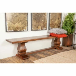 Brand new ❤️ Studio 350 Brown Mango Wood Rustic Bench 18 X 68 X 15 - 68 X 15 X 18 ❤️