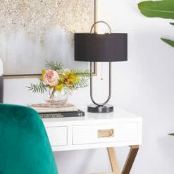 Discount 😍 Studio 350 Modern Metal Accent Lamp 20"W, 12"H Black 😍