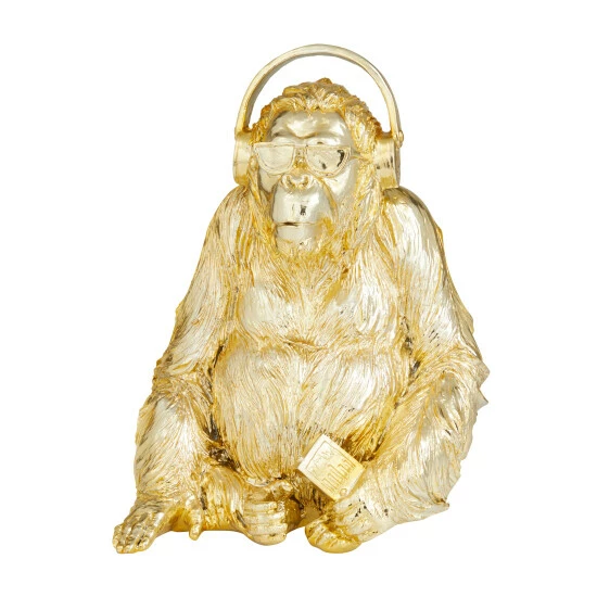 Cheapest 🎉 Studio 350 Gold Polystone Gorilla Sculpture - 10"L X 10"W X 14"H 💯 - Image 2