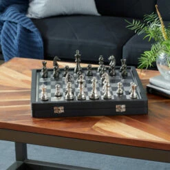 Wholesale โ Studio 350 Aluminum Chess Game Set Black White - Board & Pieces ๐ฏ