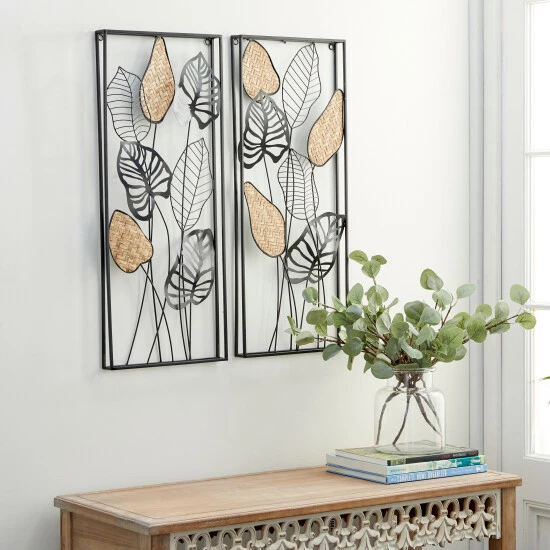 Hot Sale 👍 Studio 350 Black Iron Contemporary Wall Decor Floral And Botanical (Set Of 2) 🥰 - Image 2