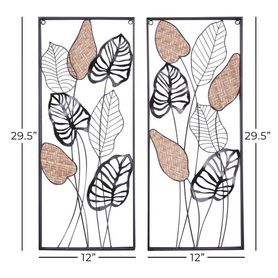 Hot Sale 👍 Studio 350 Black Iron Contemporary Wall Decor Floral And Botanical (Set Of 2) 🥰 - Image 5