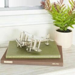 Brand new โ๏ธ Studio 350 Silver Aluminum Modern Sculpture Transportation 4 X 8 X 8 - 8 X 8 X 4 โ