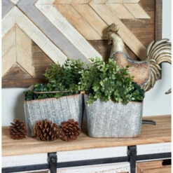 Outlet ✨ Studio 350 Silver Iron Farmhouse Planter 15 X 16 X 9 - 16 X 9 X 15 👍