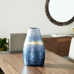 Top 10 🔥 Studio 350 Venus Williams Collection Blue Glass Coastal Vase 21 X 13 X 10 - 13 X 10 X 21 👏