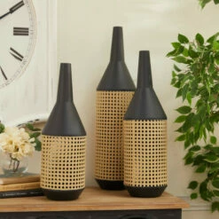 Deals 😉 Studio 350 Brown Metal Contemporary Vase (Set Of 3) 🎁