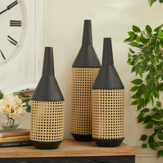 Deals 😉 Studio 350 Brown Metal Contemporary Vase (Set Of 3) 🎁