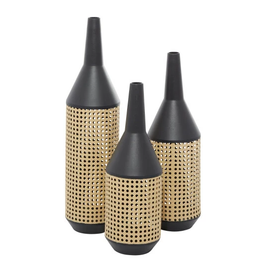 Deals 😉 Studio 350 Brown Metal Contemporary Vase (Set Of 3) 🎁 - Image 3