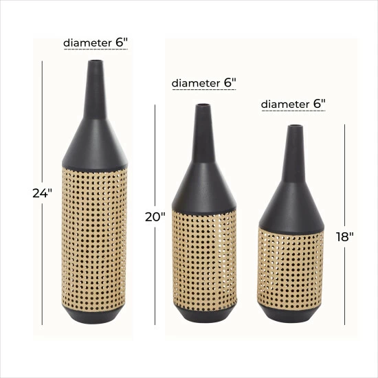 Deals 😉 Studio 350 Brown Metal Contemporary Vase (Set Of 3) 🎁 - Image 5