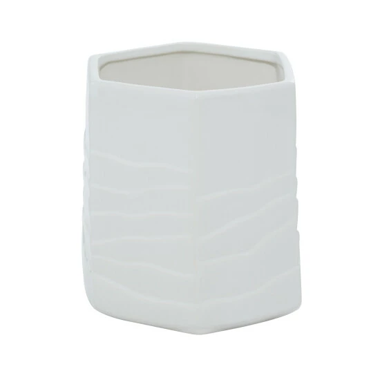 Best deal 😀 Studio 350 White Ceramic Contemporary Vase 7 X 7 X 7 - 7 X 7 X 7 😉 - Image 4