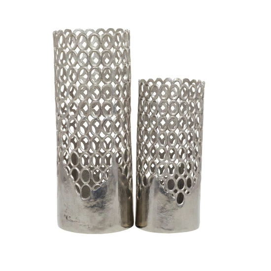 Cheapest 👍 Studio 350 Aluminum Contemporary Vase (Set Of 2) Silver 🎉 - Image 2