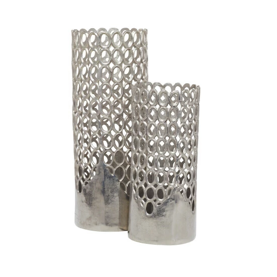 Cheapest 👍 Studio 350 Aluminum Contemporary Vase (Set Of 2) Silver 🎉 - Image 3