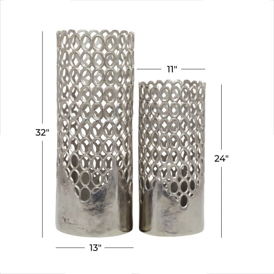 Cheapest 👍 Studio 350 Aluminum Contemporary Vase (Set Of 2) Silver 🎉 - Image 7