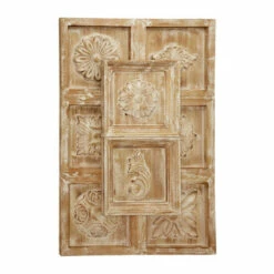 Coupon ✔️ Studio 350 Brown Wood Vintage Wall Decor Ornamental 48 X 32 X 3 🔔
