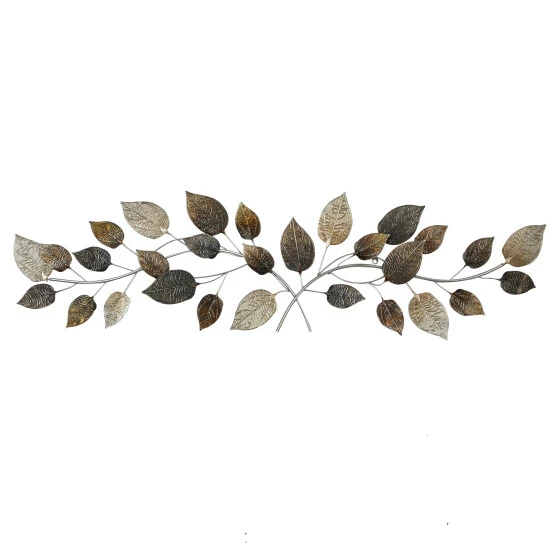 Promo 💯 Studio 350 Brown Metal Traditional Wall Decor Floral And Botanical 15 X 50 X 2 😍