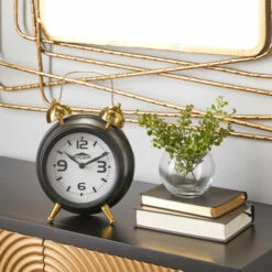 Best deal 😍 Studio 350 Black Stainless Steel Traditional Clock 10 X 7 X 4 - 7 X 4 X 10Round 🥰