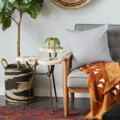 Best deal ✔️ Studio 350 Brown Fossil Stone Contemporary Accent Table 24 X 22 X 20 🎁