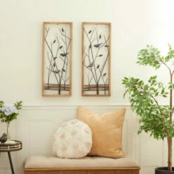 Cheap 😉 Studio 350 Black Iron Wood Frame Farmhouse Bird Theme Wall Decor (Set Of 2) ✨