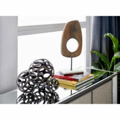 Best Sale ⭐ Studio 350 Brown Wood Modern Sculpture Abstract 18 X 8 X 4 - 8 X 4 X 18 😀