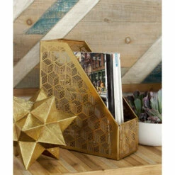 Best deal 😀 Studio 350 Gold Metal Glam Magazine Holder 12 X 5 X 10 - 5 X 1 0 X 12 ⭐