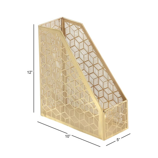 Best deal 😀 Studio 350 Gold Metal Glam Magazine Holder 12 X 5 X 10 - 5 X 1 0 X 12 ⭐ - Image 8