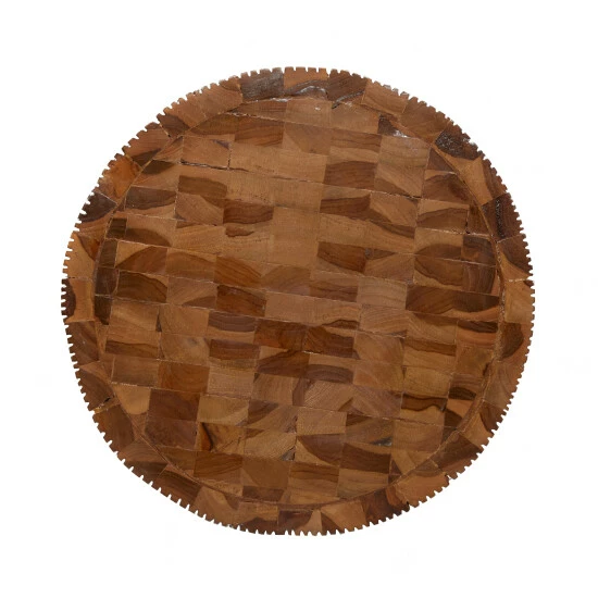 Best Pirce 💯 Studio 350 Brown Teak Wood Contemporary Stool 18 X 13 X 13 - 13 X 13 X 18 🔔 - Image 3