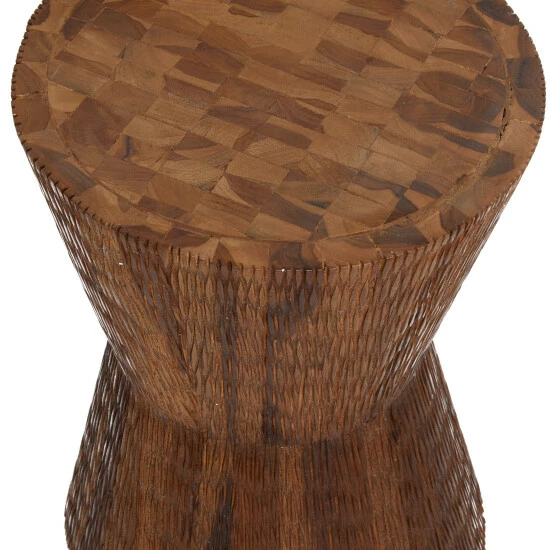 Best Pirce 💯 Studio 350 Brown Teak Wood Contemporary Stool 18 X 13 X 13 - 13 X 13 X 18 🔔 - Image 5