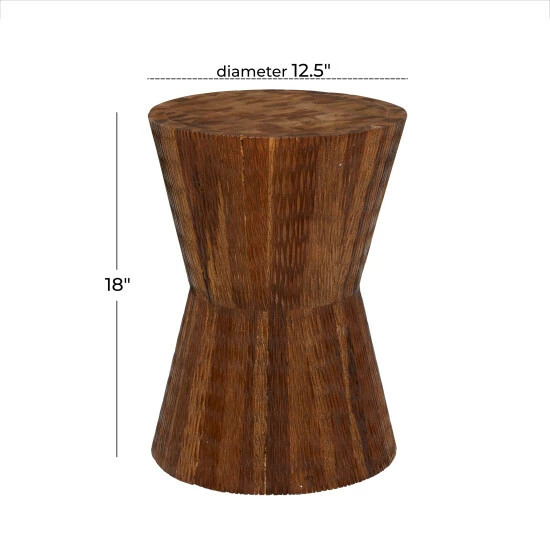 Best Pirce 💯 Studio 350 Brown Teak Wood Contemporary Stool 18 X 13 X 13 - 13 X 13 X 18 🔔 - Image 7