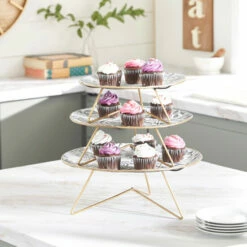 Wholesale 🛒 Studio 350 White Iron Farmhouse Cake Stand (Set Of 3) - 14 X 14 X 6Round 😉