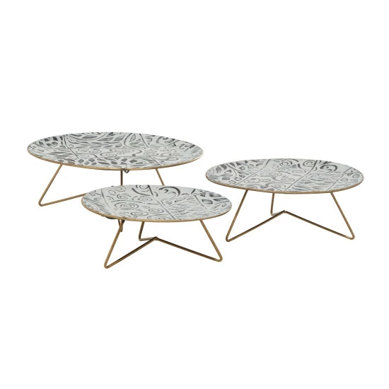 Wholesale ๐ Studio 350 White Iron Farmhouse Cake Stand (Set Of 3) - 14 X 14 X 6Round ๐ - Image 2