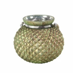 Flash Sale 🎁 Studio 350 Green Glass Natural Candle Holder Set Of 2 9 X 11 X 11 💯