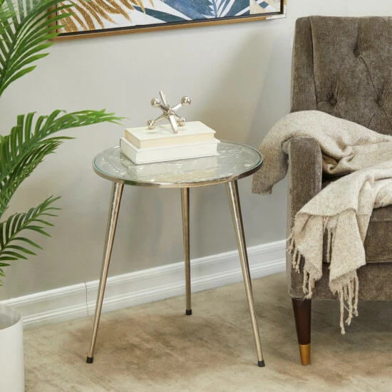 Budget 👏 Studio 350 Aluminum Contemporary Accent Table - 20 X 19 X 22 Silver ⌛