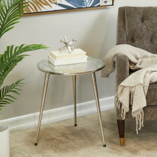 Budget 👏 Studio 350 Aluminum Contemporary Accent Table - 20 X 19 X 22 Silver ⌛ - Image 8