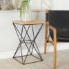 Hot Sale 😉 Studio 350 Brown Metal Contemporary Accent Table - 14 X 14 X 24 ✔️