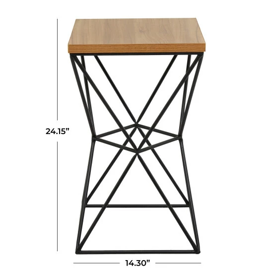 Hot Sale 😉 Studio 350 Brown Metal Contemporary Accent Table - 14 X 14 X 24 ✔️ - Image 6