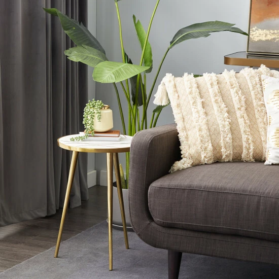 Best Sale ๐ Studio 350 Gold Aluminum Modern Accent Table 20 X 15 X 15 - 15 X 15 X 20Round โจ